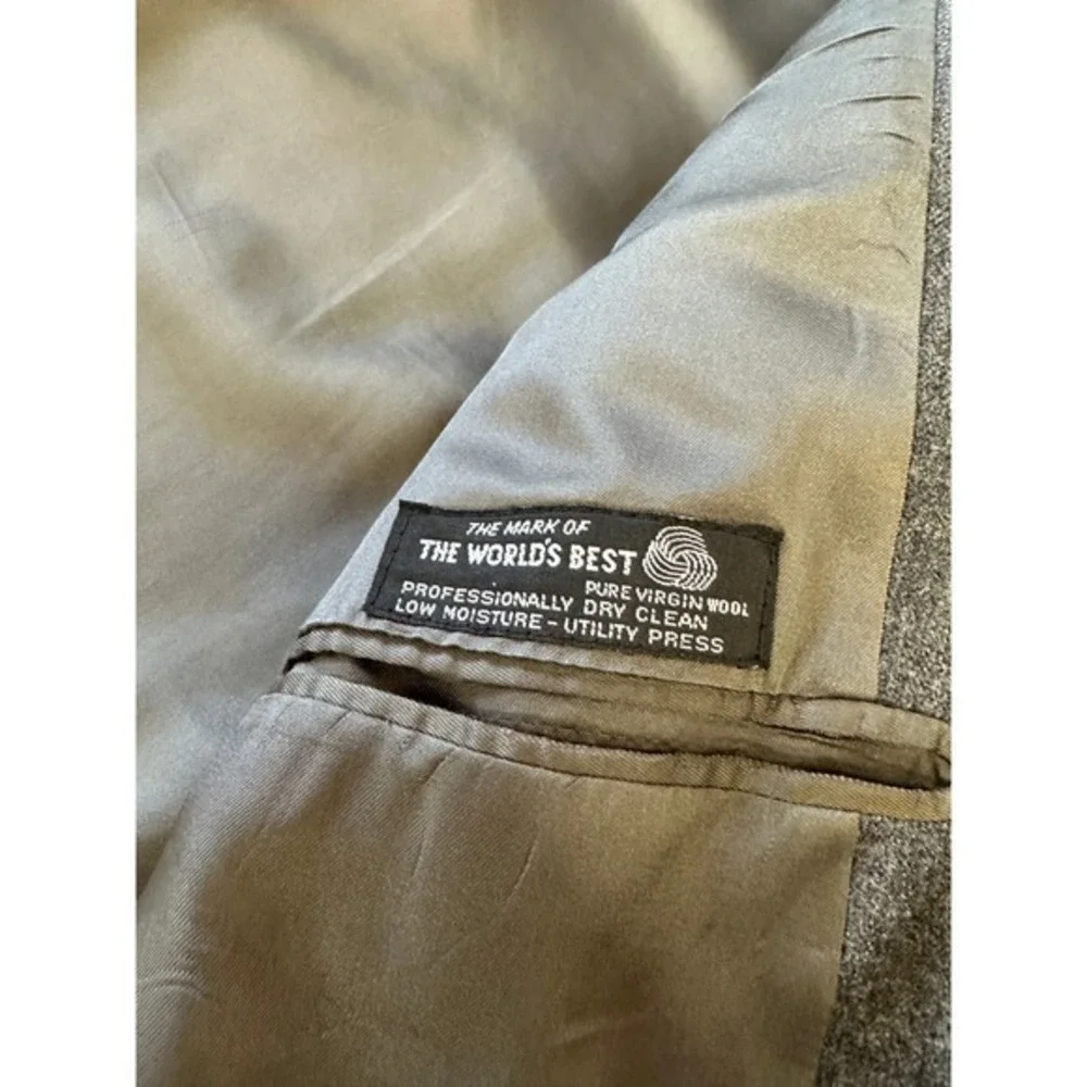 Christian Dior Monsieur‎ Double Breasted Wool Blazer Mens Size 40 Gray Jacket JS